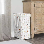 Cesto de ropa plegable para niña con asas, diseño floral de jardín en acuarela, multicolor