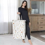 Cesto de ropa plegable para niña con asas, diseño floral de jardín en acuarela, multicolor