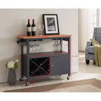 Carro de cocina Cleora con botellero para 12 botellas de vino, color gris