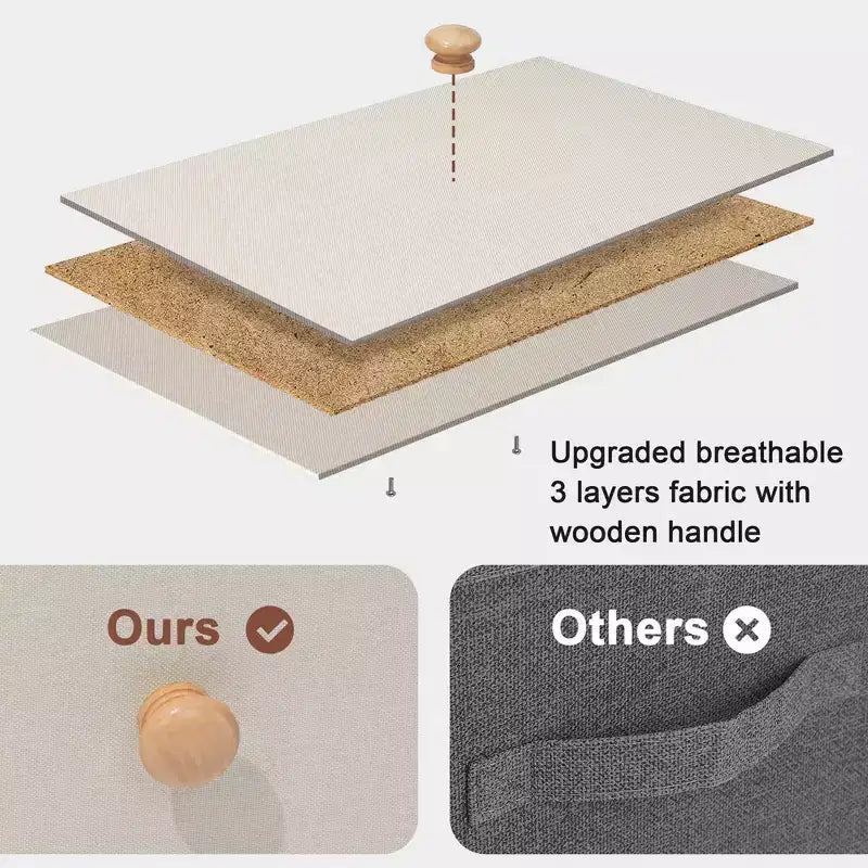 Cómoda vertical de 8 cajones Cómodas para dormitorio Torre de almacenamiento con estructura de acero resistente Tapa de madera Contenedores de tela de fácil extracción Asas