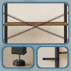 Estantería de 4 niveles, librero de estilo industrial con estructura de acero para sala de estar, oficina en casa, estudio - 11.8 x 25.9 x 47.2 pulgadas