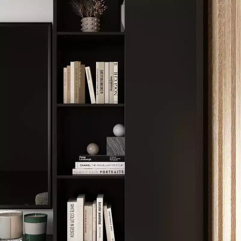 Mueble de TV envolvente grande para centro de entretenimiento con almacenamiento e iluminación ambiental