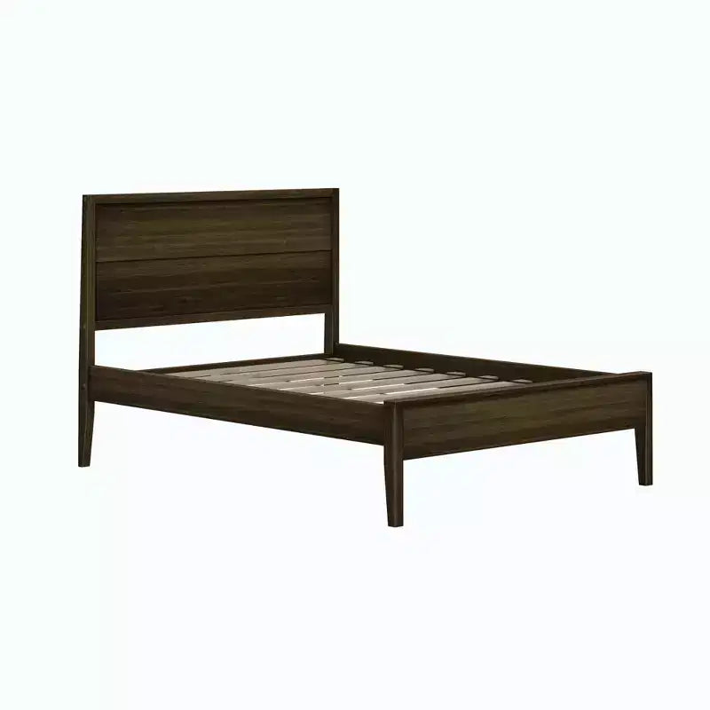 Estructura de cama matrimonial de madera maciza Duo con cabecero de panel