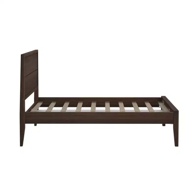 Estructura de cama matrimonial de madera maciza Duo con cabecero de panel