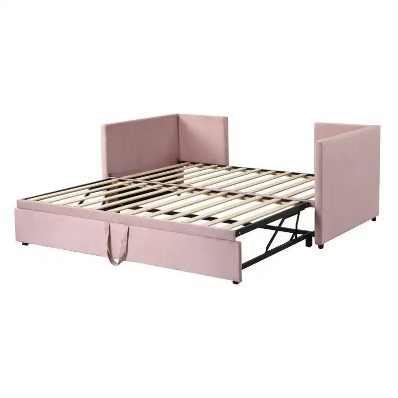 Cama nido doble de terciopelo con nido oculto - Elegante y que ahorra espacio