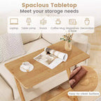 Mesa auxiliar de bambú para sofá, en forma de Z, tablero espacioso, ahorro de espacio, bandeja para aperitivos de TV
