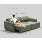 Sofá cama convertible eléctrico 2 en 1 Big de 98.5 pulgadas, sofá cama extraíble con 4 puertos USB