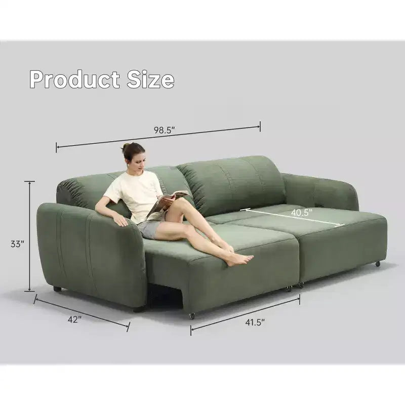 Sofá cama convertible eléctrico 2 en 1 Big de 98.5 pulgadas, sofá cama extraíble con 4 puertos USB