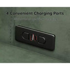 Sofá cama convertible eléctrico 2 en 1 Big de 98.5 pulgadas, sofá cama extraíble con 4 puertos USB