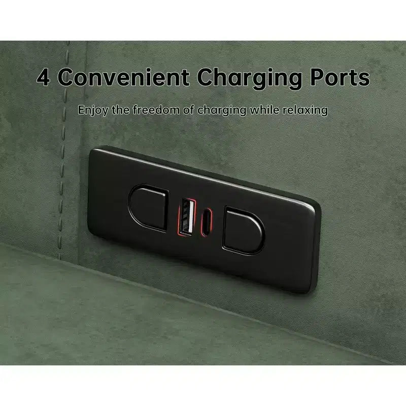 Sofá cama convertible eléctrico 2 en 1 Big de 98.5 pulgadas, sofá cama extraíble con 4 puertos USB