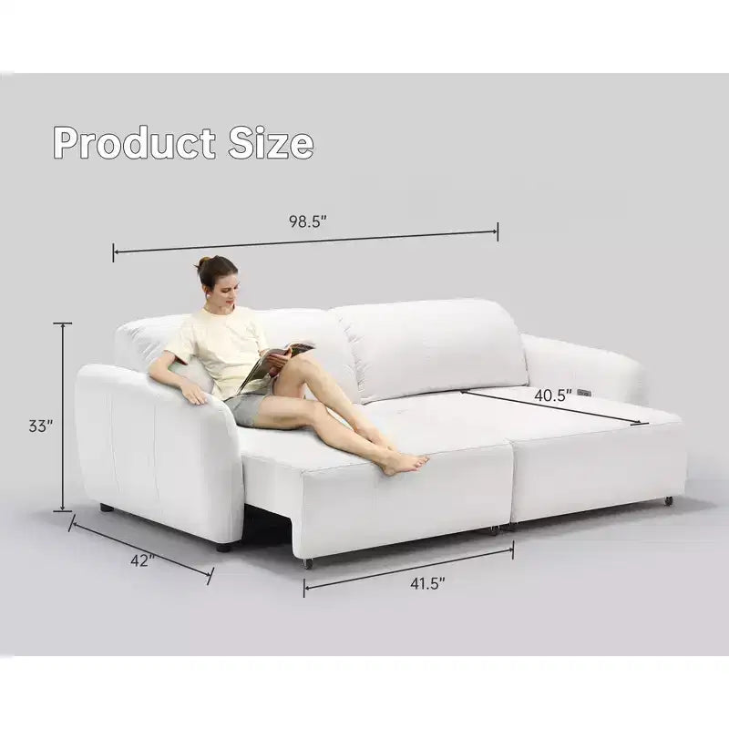 Sofá cama convertible eléctrico 2 en 1 Big de 98.5 pulgadas, sofá cama extraíble con 4 puertos USB