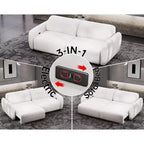 Sofá cama convertible eléctrico 2 en 1 Big de 98.5 pulgadas, sofá cama extraíble con 4 puertos USB