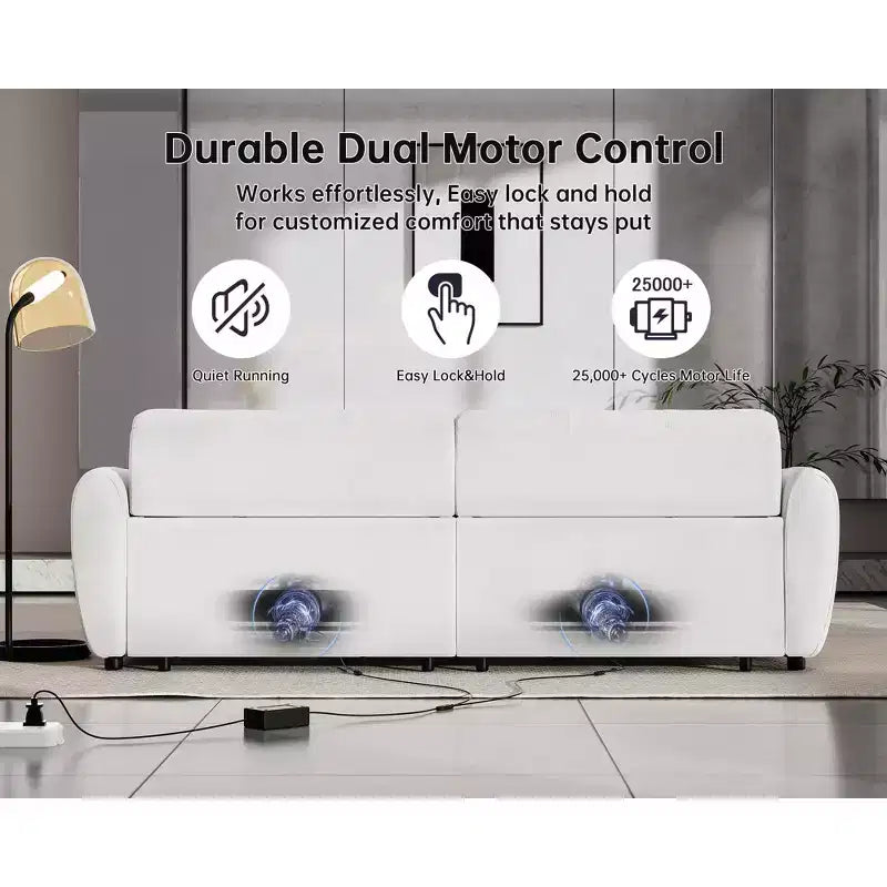 Sofá cama convertible eléctrico 2 en 1 Big de 98.5 pulgadas, sofá cama extraíble con 4 puertos USB