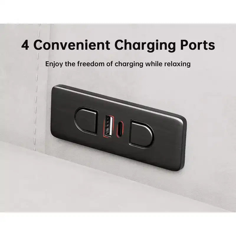 Sofá cama convertible eléctrico 2 en 1 Big de 98.5 pulgadas, sofá cama extraíble con 4 puertos USB