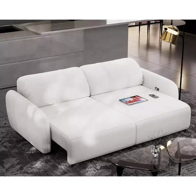 98.5 Big 2 in 1 Convertible Electric Sleeper Sofa Bed, Pull Out Couch Bed with 4 USB Ports-Morden Fort