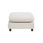 Sofá seccional tapizado moderno Acker de 5 piezas en forma de L, blanco