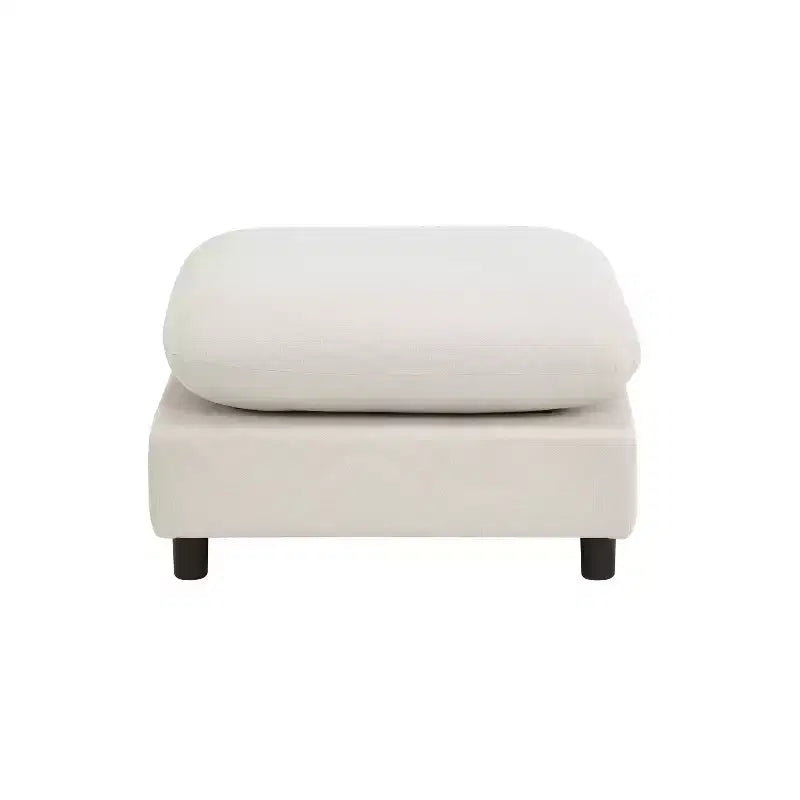 Sofá seccional tapizado moderno Acker de 5 piezas en forma de L, blanco