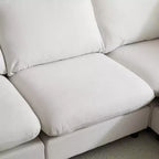 Sofá seccional tapizado moderno Acker de 5 piezas en forma de L, blanco
