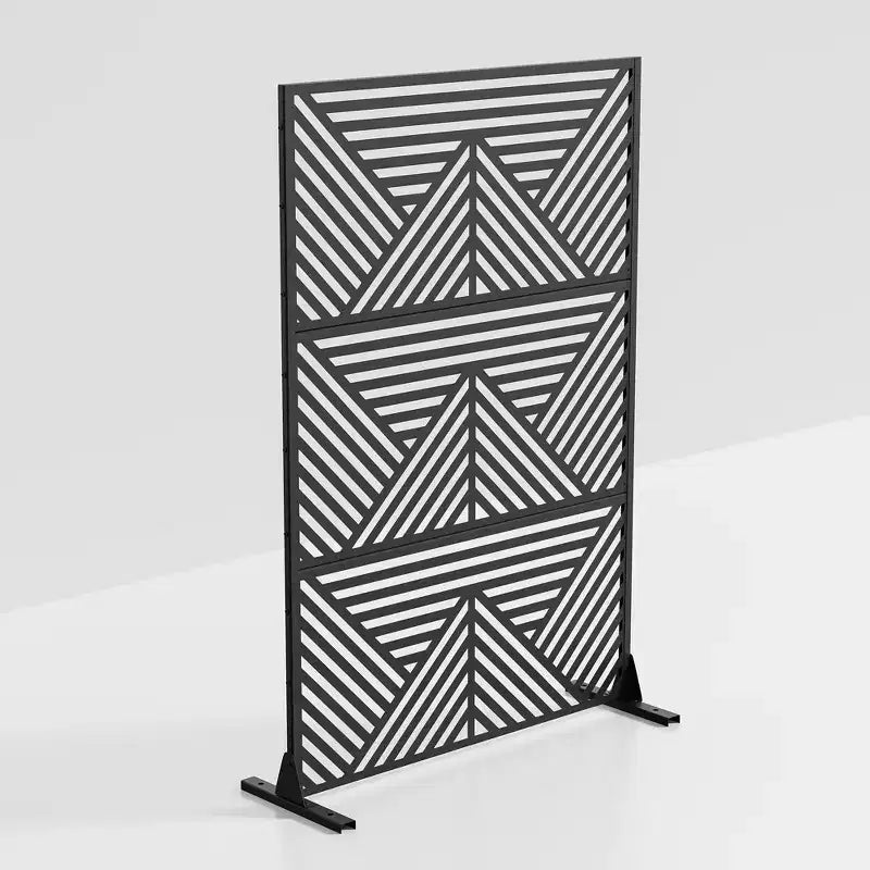 Pantalla de acero galvanizado negro con forma de montaña 183x120x40cm