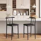 Comfortable Counter Height Bar Stools Set  25 Inch Barstools with Backrest & Footrest, Thick Cushioned Dining Chairs for Kitchen Island,2/4 Pack