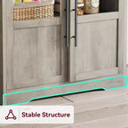 Alacena de Cocina con Enchufes y USB, Organizador de Despensa con Puerta de Vidrio