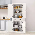 Kitchen Pantry Storage Cabinet, 72 Tall White Cabinet with Adjustable Shelves and Drawer, Freestanding Organizer for Kitchen, Pantry
