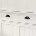 Mueble Despensero de Cocina, Armario Blanco Alto de 183 cm con Estantes Ajustables y Cajón, Organizador Independiente para Cocina, Despensa