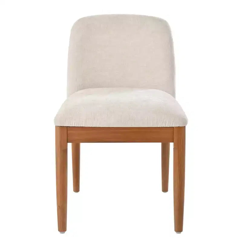 Jodie Sillas de comedor tapizadas de madera de caucho con respaldo de cuerda trenzada (paquete de 2)