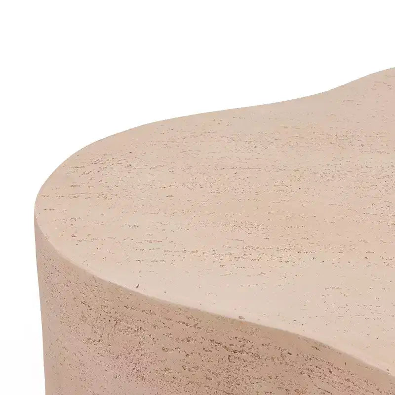 Mesa de centro Kaisa de hormigón ligero con forma de nube moderna