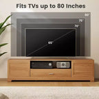 Mueble de TV para televisores de hasta 80'' con cajón, orificio para cables, centro de entretenimiento para dormitorio
