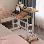 Escritorio de pie portátil de altura regulable 26.4-61, escritorio de ordenador con ruedas, tablero inclinable y soporte para CPU, mesa portátil con ruedas para oficina en casa