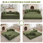 Sofá Cama Convertible de Suelo con Asiento Profundo y Confort de Pana