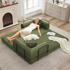 Sofá Cama Convertible de Suelo con Asiento Profundo y Confort de Pana