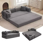 Sofá Cama Convertible de Suelo con Asiento Profundo y Confort de Pana
