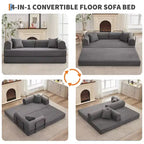 Sofá Cama Convertible de Suelo con Asiento Profundo y Confort de Pana