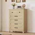 5 Dresser for Bedroom, 41.3 in Tall Vertical Drawer Dresser with Large Storage for Bedroom, Living Room, Natural Oak