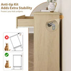 Cómoda de 5 cajones para dormitorio, cómoda vertical de 41.3 pulgadas de alto con gran capacidad de almacenamiento para dormitorio, sala de estar, roble natural