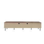Mueble para TV de 78 pulgadas para televisores de hasta 85 pulgadas, consola multimedia, mueble de TV marrón, centro de entretenimiento multimedia con puerta de cierre suave y listones