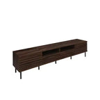Mueble para TV de 78 pulgadas para televisores de hasta 85 pulgadas, consola multimedia, mueble de TV marrón, centro de entretenimiento multimedia con puerta de cierre suave y listones