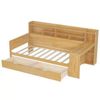 Cama individual con estantes de almacenamiento Cama multifuncional con cajones y escritorio de estudio