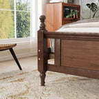Base de cama Queen con cabecero y piecero tapizados, marco de cama de plataforma de madera con patas de soporte central