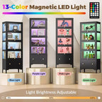 67 Vitrina con Puerta de Cristal, Cajón y Luces LED RGB de 13 Colores