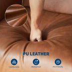 Sillón Reclinable, Silla Mecedora Giratoria 360° para Guardería con Apoyabrazos Acolchados y Asiento Profundo, Sillón Reclinable Tapizado en Cuero PU