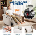 Sillón Reclinable, Silla Mecedora Giratoria 360° para Guardería con Apoyabrazos Acolchados y Asiento Profundo, Sillón Reclinable Tapizado en Cuero PU