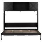 Cama armario Murphy Queen, Cama Murphy tamaño Queen con gabinetes de almacenamiento, Cama de pared de madera Queen, Marco de cama Murphy con arcón