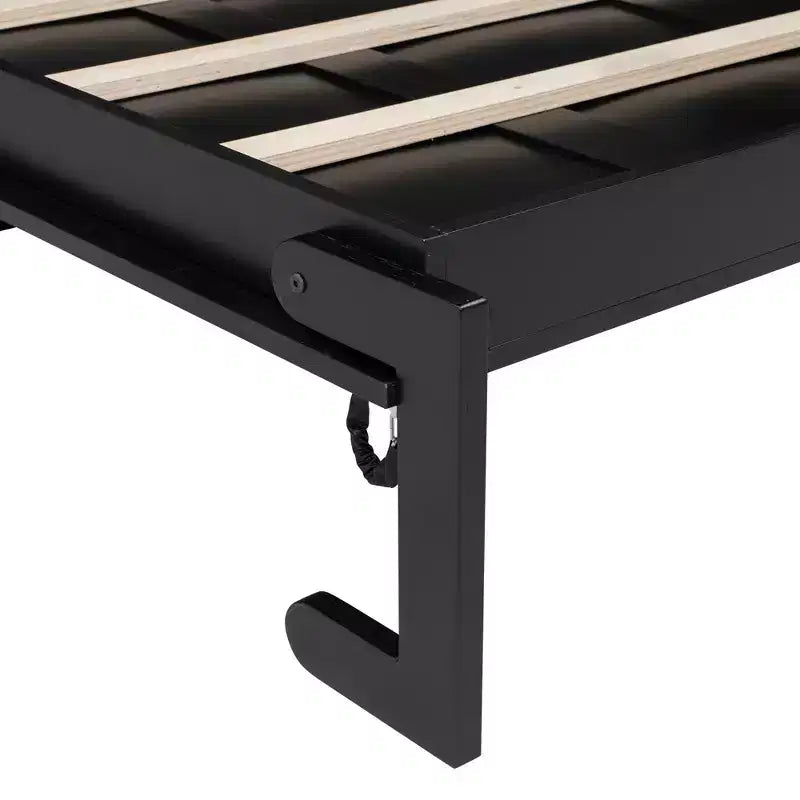 Cama armario Murphy Queen, Cama Murphy tamaño Queen con gabinetes de almacenamiento, Cama de pared de madera Queen, Marco de cama Murphy con arcón