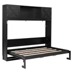 Cama armario Murphy Queen, Cama Murphy tamaño Queen con gabinetes de almacenamiento, Cama de pared de madera Queen, Marco de cama Murphy con arcón