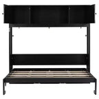 Cama armario Murphy Queen, Cama Murphy tamaño Queen con gabinetes de almacenamiento, Cama de pared de madera Queen, Marco de cama Murphy con arcón