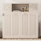 Cama armario Murphy Queen, Cama Murphy tamaño Queen con gabinetes de almacenamiento, Cama de pared de madera Queen, Marco de cama Murphy con arcón