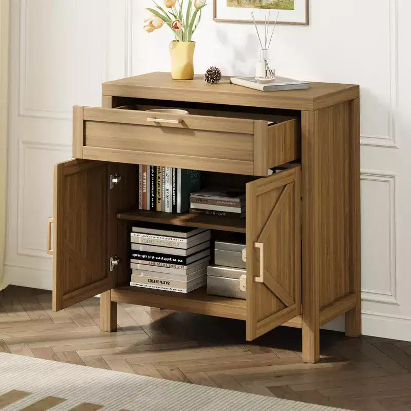 Aparador tipo alacena de granja con cajón, consola de almacenamiento con estante ajustable para cocina, comedor, entrada o cafetería